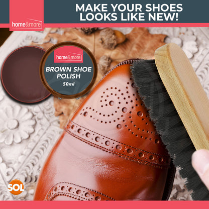 2 Shoe Brush Set Cleaning Kit Black Brown Polish Leather Boot Shine Brushes Care
