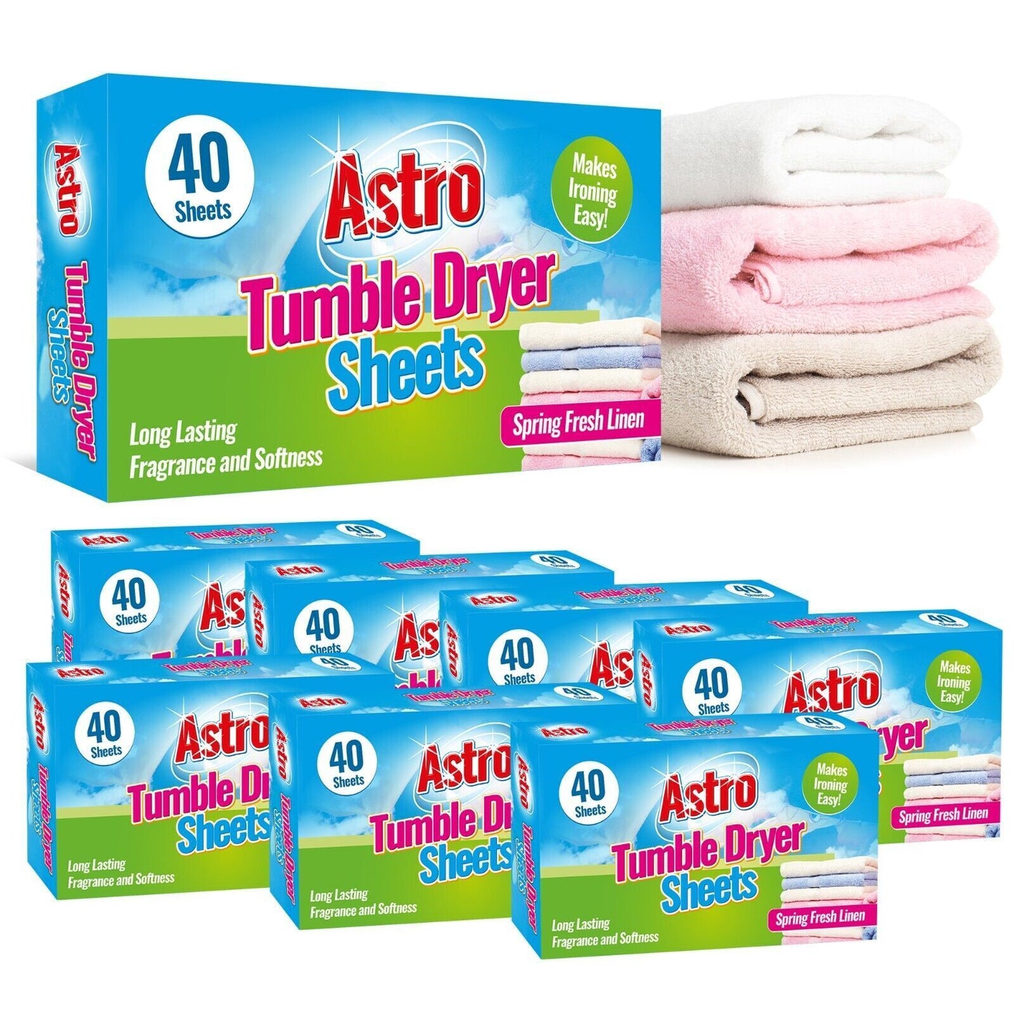 80-280 Tumble Dryer Sheets Fresh Linen Scented Fabric Laundry Softener Freshener