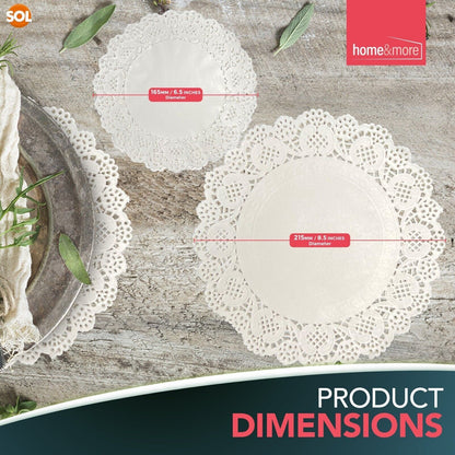 150pk White Paper Doilies 8.5 & 6.5 Inch Round Lace Party Doylies Doyleys Doily