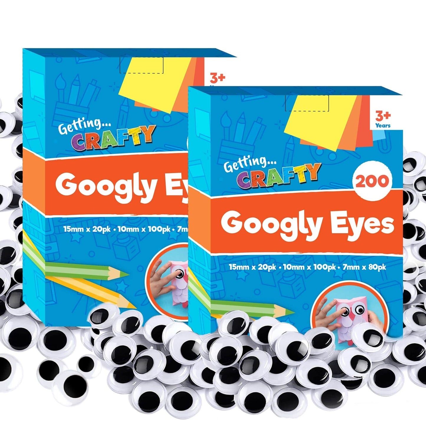 200-1200 Self Adhesive Googly Eyes Stick On Sticky Wobbly Wiggly Craft