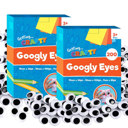 200-1200 Self Adhesive Googly Eyes Stick On Sticky Wobbly Wiggly Craft