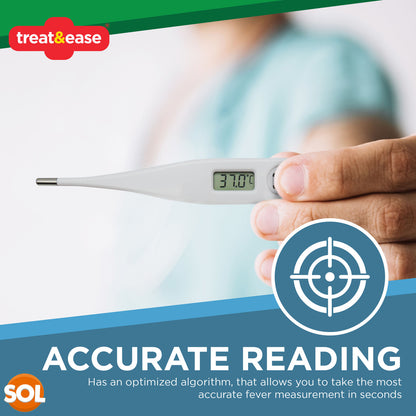 Digital Thermometer Medical LCD Audible Alarm Baby Adult Oral Ear Body Arm Fever