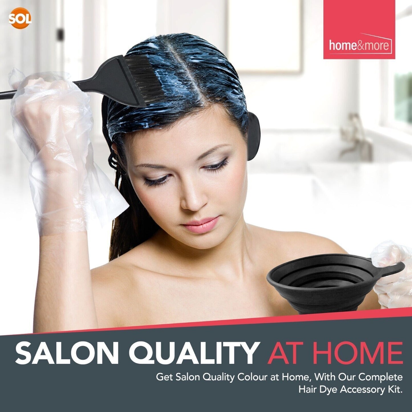 7PCS Hair Dye Kit | Colouring Bleaching Mixing Bowl and Brush Set Comb Tinting