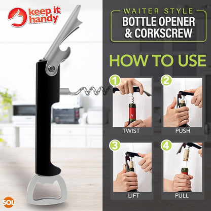Metal Bottle Opener | Beer Bar Wine Corkscrew Professional Waiters Friend Tool