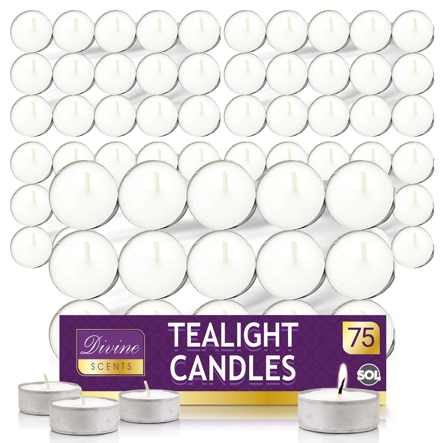 15-150pk Tea Lights White Unscented Unfragranced Candles 3.5 Hour Night T Lights