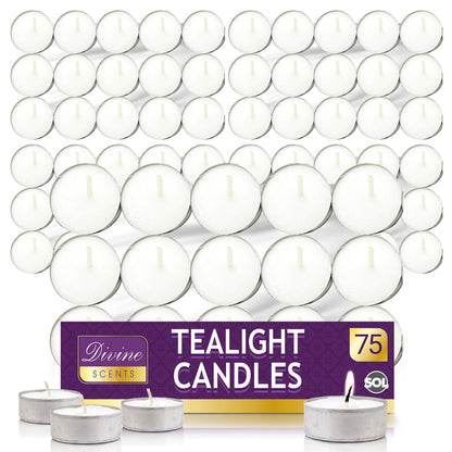 15-150pk Tea Lights White Unscented Unfragranced Candles 3.5 Hour Night T Lights
