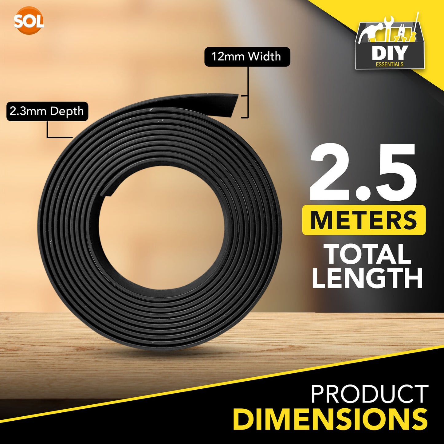2.5M Magnetic Tape Self Adhesive | Flexible Magnet Strips 12mm x 2mm Anisotropic