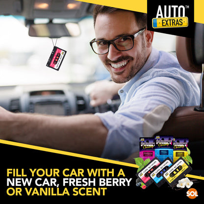 Car Air Freshener Hanging Cassette Auto Freshner Berries New Car Vanilla Scents