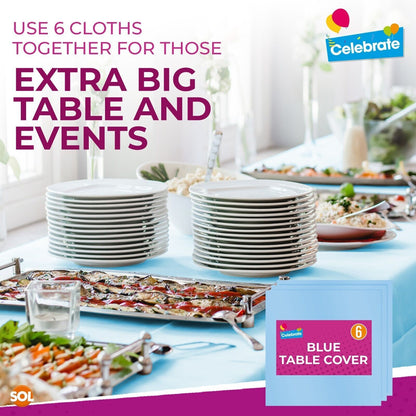 3-12 Table Cloths Covers Square Disposable Tablecloths Plastic Wipe Clean Party
