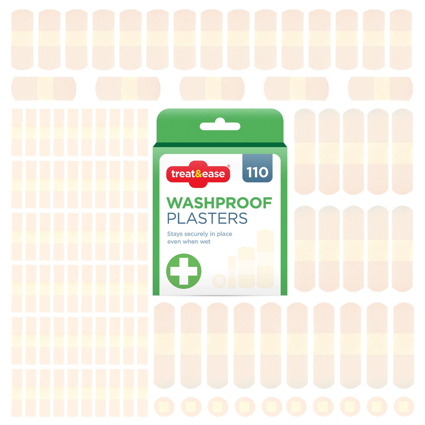 110 Assorted Washproof Plasters Waterproof Breathable Adhesive First Aid Healing