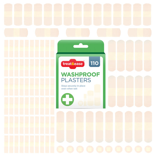 110 Assorted Washproof Plasters Waterproof Breathable Adhesive First Aid Healing