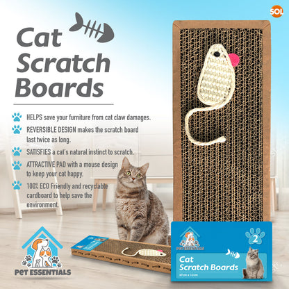 2pk Cat Scratcher Pads | Kitten Scratching Board Mat Cardboard Bed Pet Play Toy