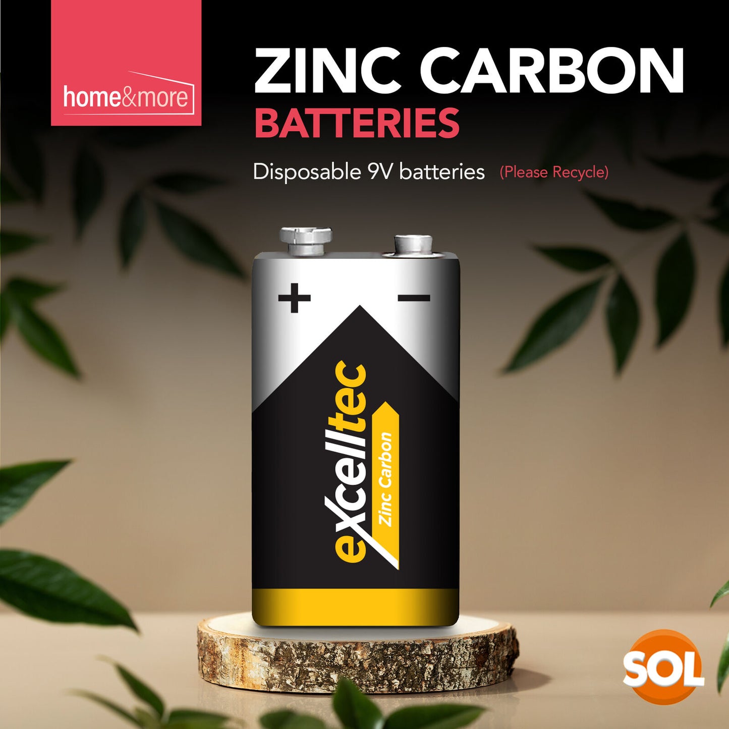 5pk 9V Battery | 9 Volt Heavy Duty Batteries | 6F22 PP3 Smoke Alarm Zinc Carbon