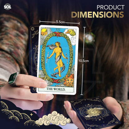 78 Tarot Cards Deck Set Box For Beginners and Party Games & Playing Guide Book