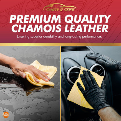 Synthetic Chamois Leather Cloth 40x35cm Car Shammy | 2 Pack