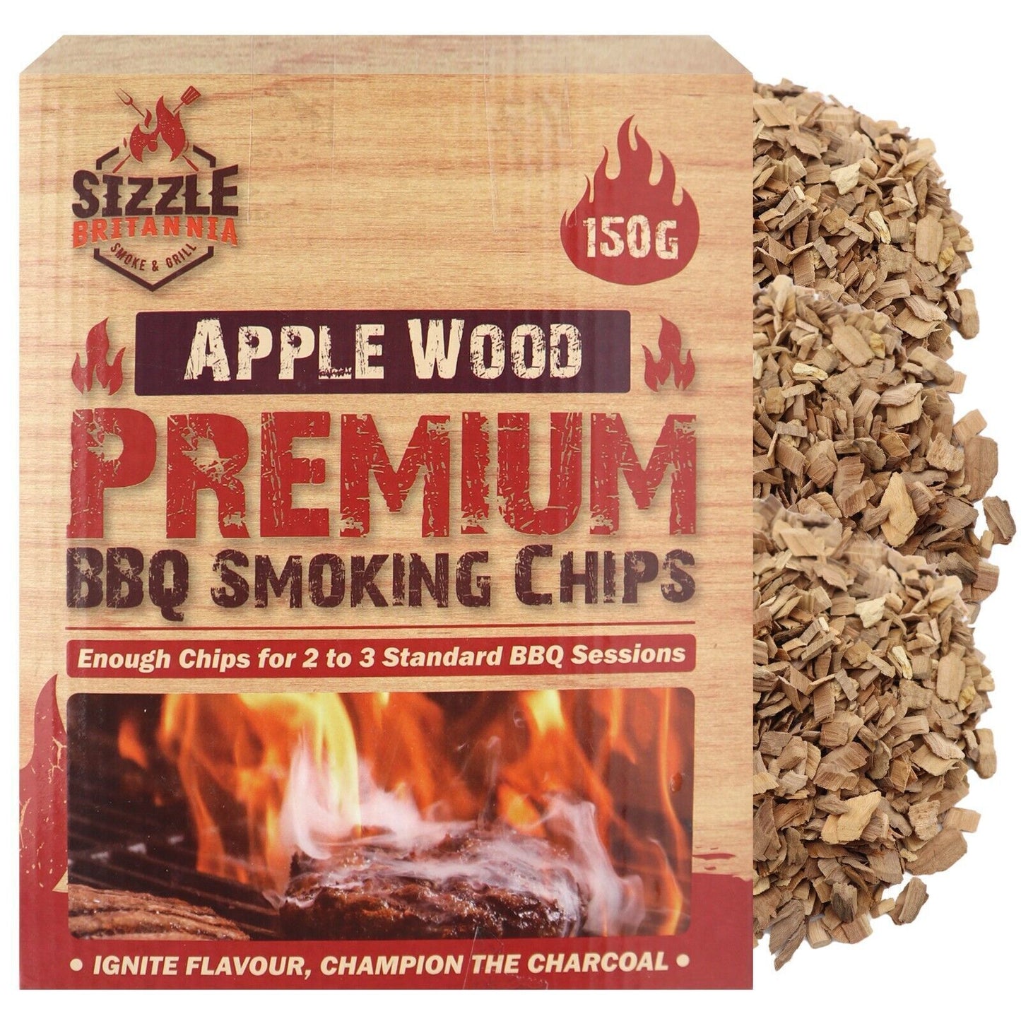 BBQ Smoking Wood Chips For Food 150g Smoker Chunks | Apple Hickory Walnut Cherry