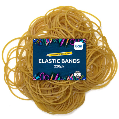 215-430 Natural Elastic Rubber Bands Size 18 Strong Stretchy 80mm x 1.5mm Office