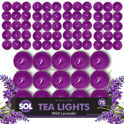 75pk Scented Tea Lights Candles | Various Fragrances 4 Hour Burn Time Tealights