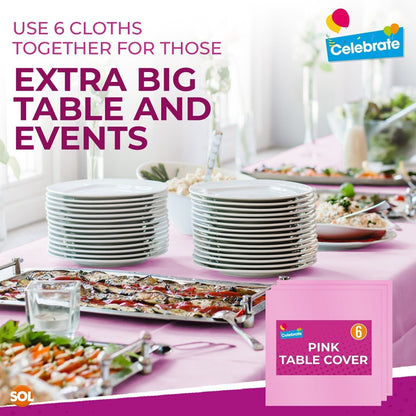 3-12 Table Cloths Covers Square Disposable Tablecloths Plastic Wipe Clean Party