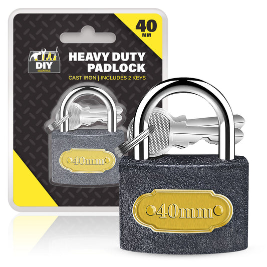 Padlock 40mm with 2 Keys | Heavy Duty Outdoor Security Lock | 2 Pack