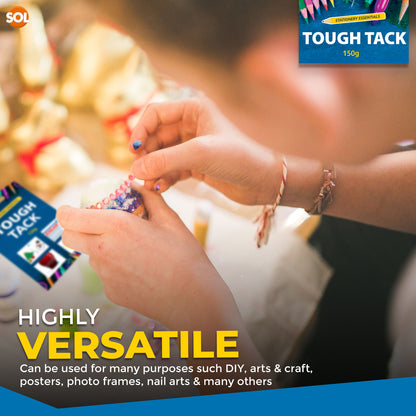 Super Tough Tack Blue Tac 150g | Reusable Handy Size Sticky Adhesive Putty Glue