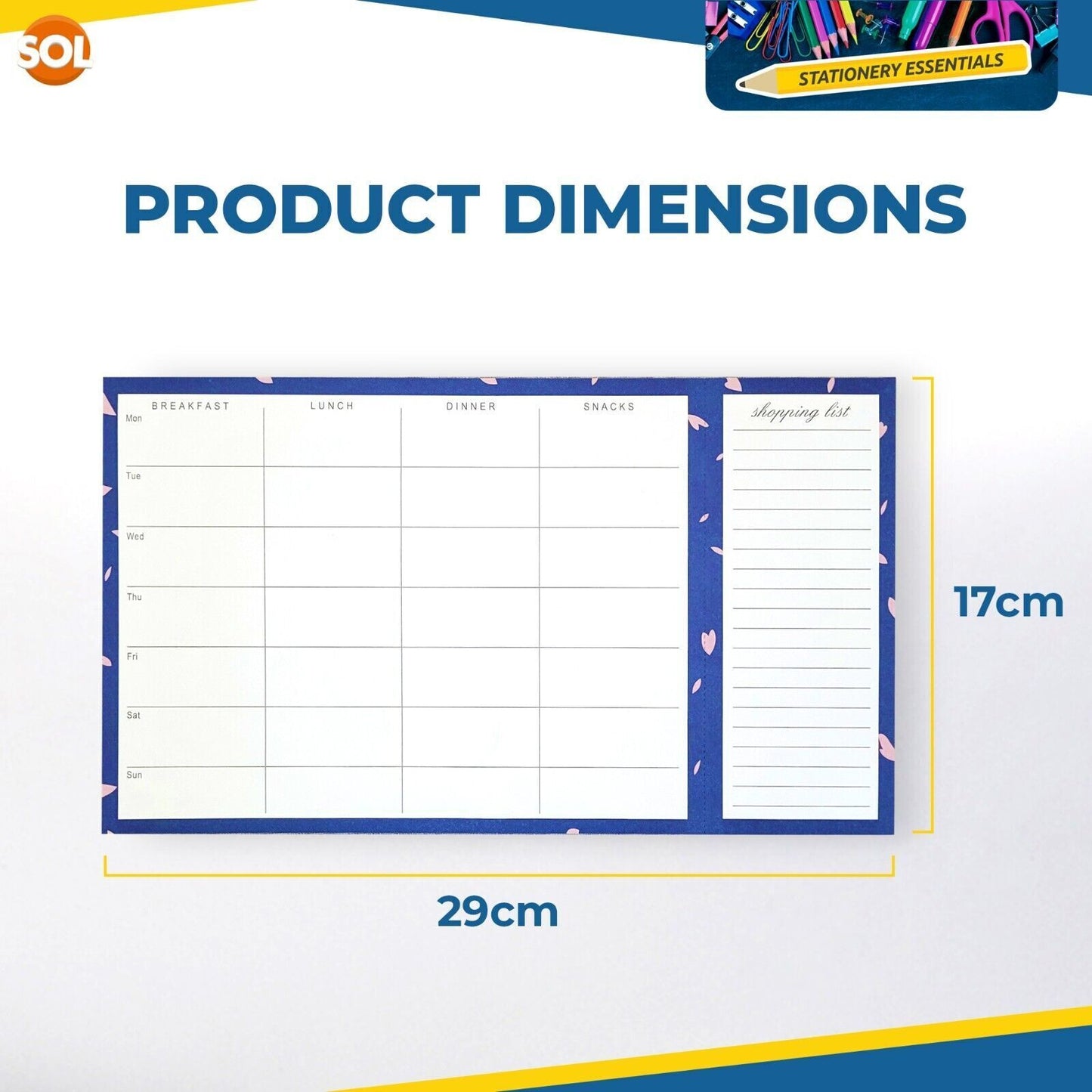 Magnetic Weekly Meal Planner and Shopping List Fridge Note Pad 52 Tear Off Pages
