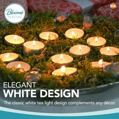 60-300 Tea Lights White Unscented Candles 8 Hour Long Burn 8hr Night Tealights