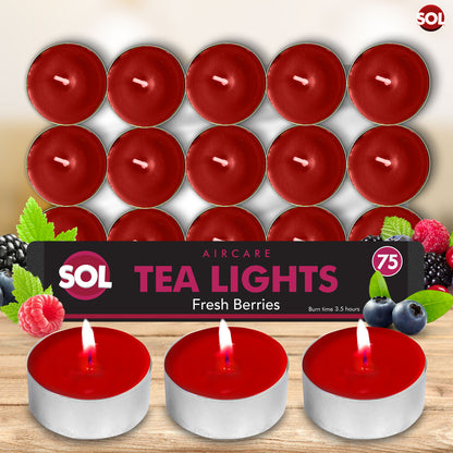 75pk Scented Tea Lights Candles | Various Fragrances 4 Hour Burn Time Tealights