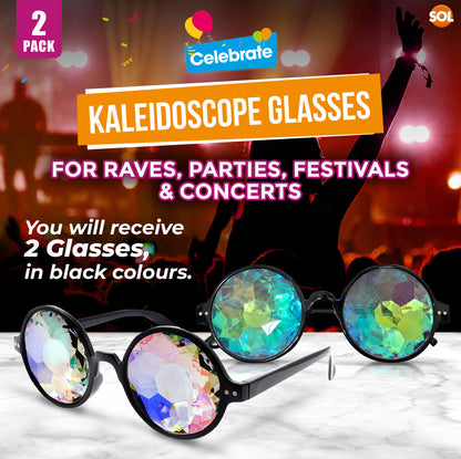 2-8pk Kaleidoscope Glasses Rave Sunglasses | Festival Diffraction Rainbow Lenses