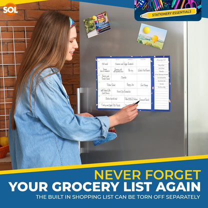 Magnetic Weekly Meal Planner and Shopping List Fridge Note Pad 52 Tear Off Pages