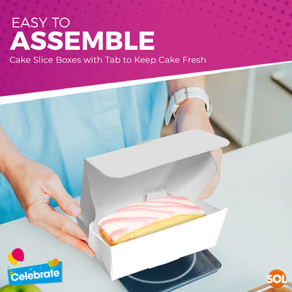 20-100pk White Single Cake Slice Boxes Individual Wedding Birthday Party Favour