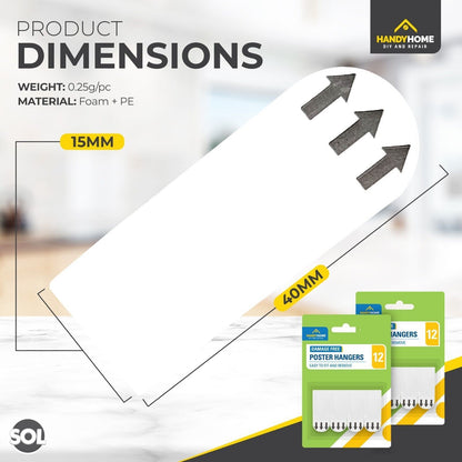 12-48pk Damage Free Hanging Strips | Self Adhesive Stick On Wall Picture Frames