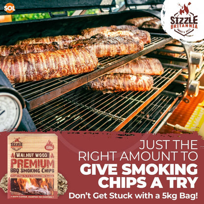 BBQ Smoking Wood Chips For Food 150g Smoker Chunks | Apple Hickory Walnut Cherry