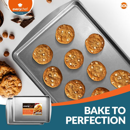2-4 Oven Tray Set 38x25cm Large Roasting Pan Baking Bakeware Kitchen Steel Sheet
