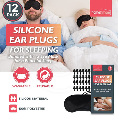 12-24 Pairs Soft Silicone Ear Plugs Sleep Reusable Swimming Sleeping Anti Noise
