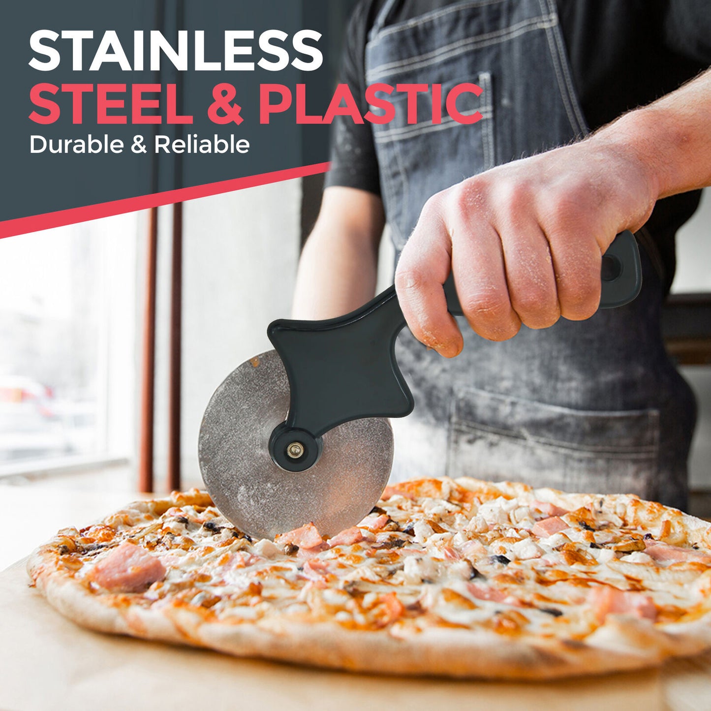Stainless Steel Pizza Cutter Wheel | Kitchen Professional Slicer Utensil Tool