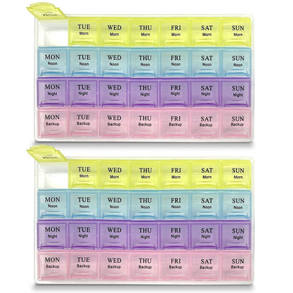 Pill Box Large Daily Tablet Organiser 7 Day Night Holders Travel Dispenser Boxes