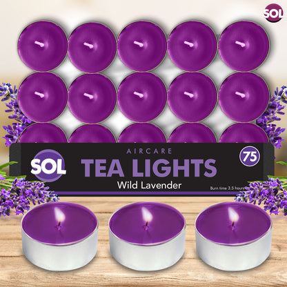 75pk Scented Tea Lights Candles | Various Fragrances 4 Hour Burn Time Tealights