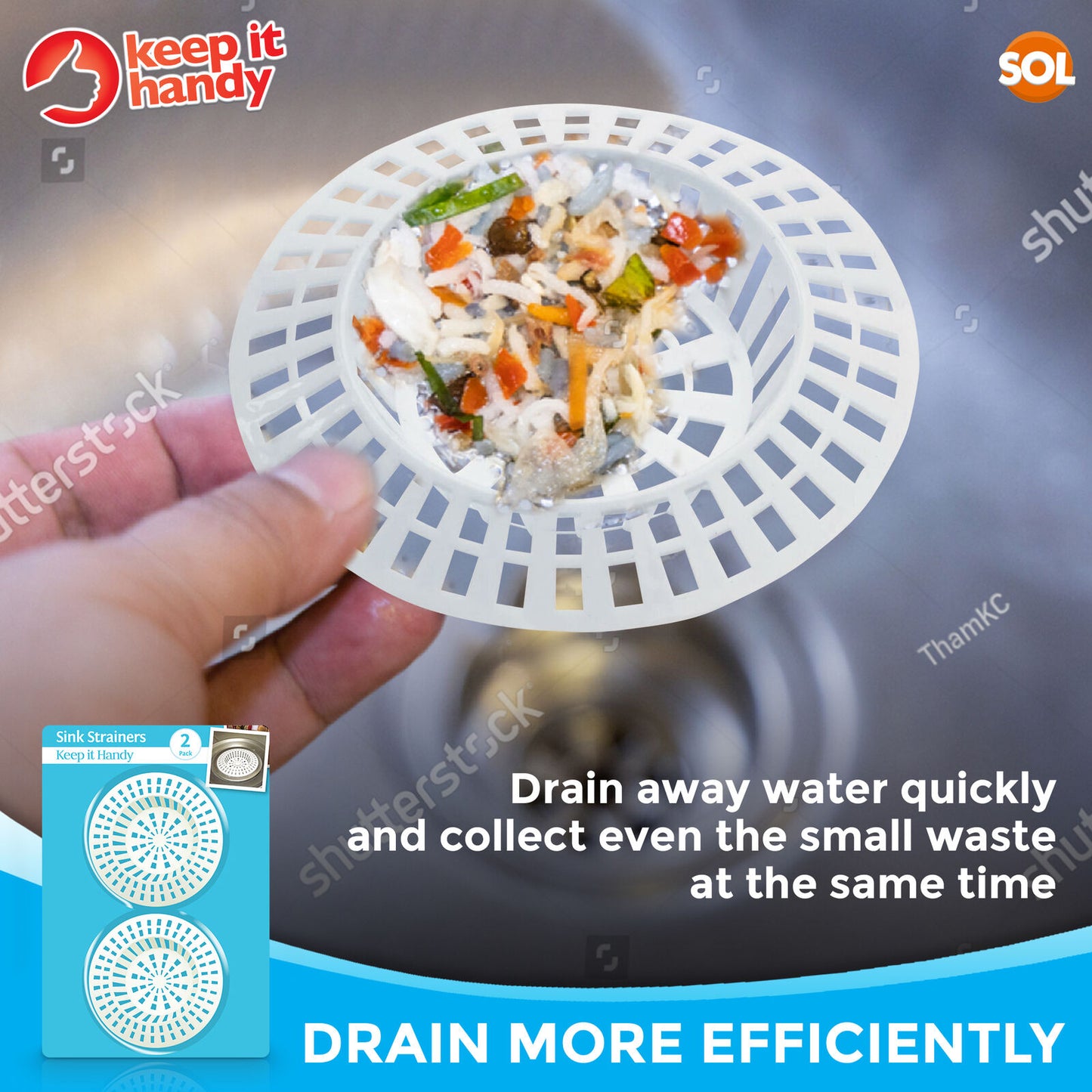 2-4pk Plastic Sink Strainer White Kitchen Bath Basin Drain Waste Hair Plug Hole