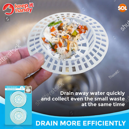 2-4pk Plastic Sink Strainer White Kitchen Bath Basin Drain Waste Hair Plug Hole