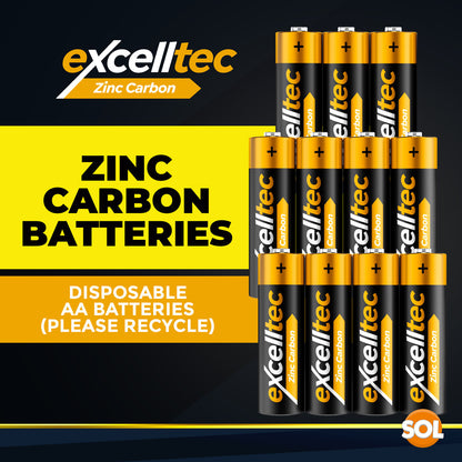22 Excelltec AA / AAA Batteries | 1000mAh 1.5v Heavy Duty Battery Long Expiry Life
