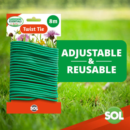 8m Plant Twist Ties Support Soft Reusable Weatherproof Garden Wire Flexible Tie