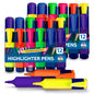 6-48 Assorted Highlighter Pens Set Pack Fluorescent Bright Colour Marker School