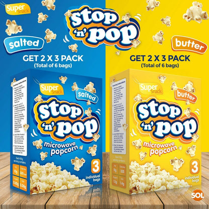 12 x 85g Microwave Popcorn | Butter & Salted Flavour Movie Cinema Theatre Party