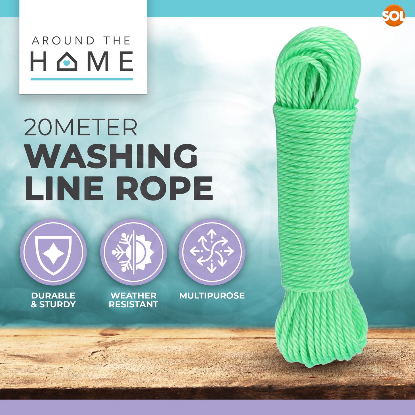 1-3X Strong Washing Line Rope 20M Heavy Duty Premium Tough Clothes Laundry Dryer