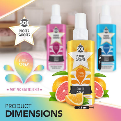 Pooper Toilet Spray | Citrus Ocean Fruity Fragrance | 3 Pack