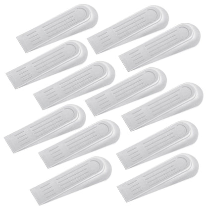 12pk White Rubber Door Wedges Stop | Heavy Duty Stoppers Home Office Jammer Jam