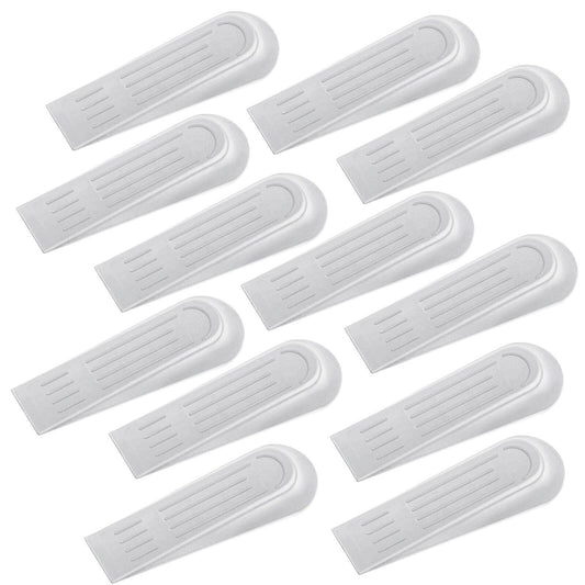 12pk White Rubber Door Wedges Stop | Heavy Duty Stoppers Home Office Jammer Jam