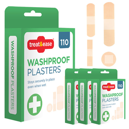 440 Assorted Washproof Plasters Waterproof Breathable Adhesive First Aid Healing