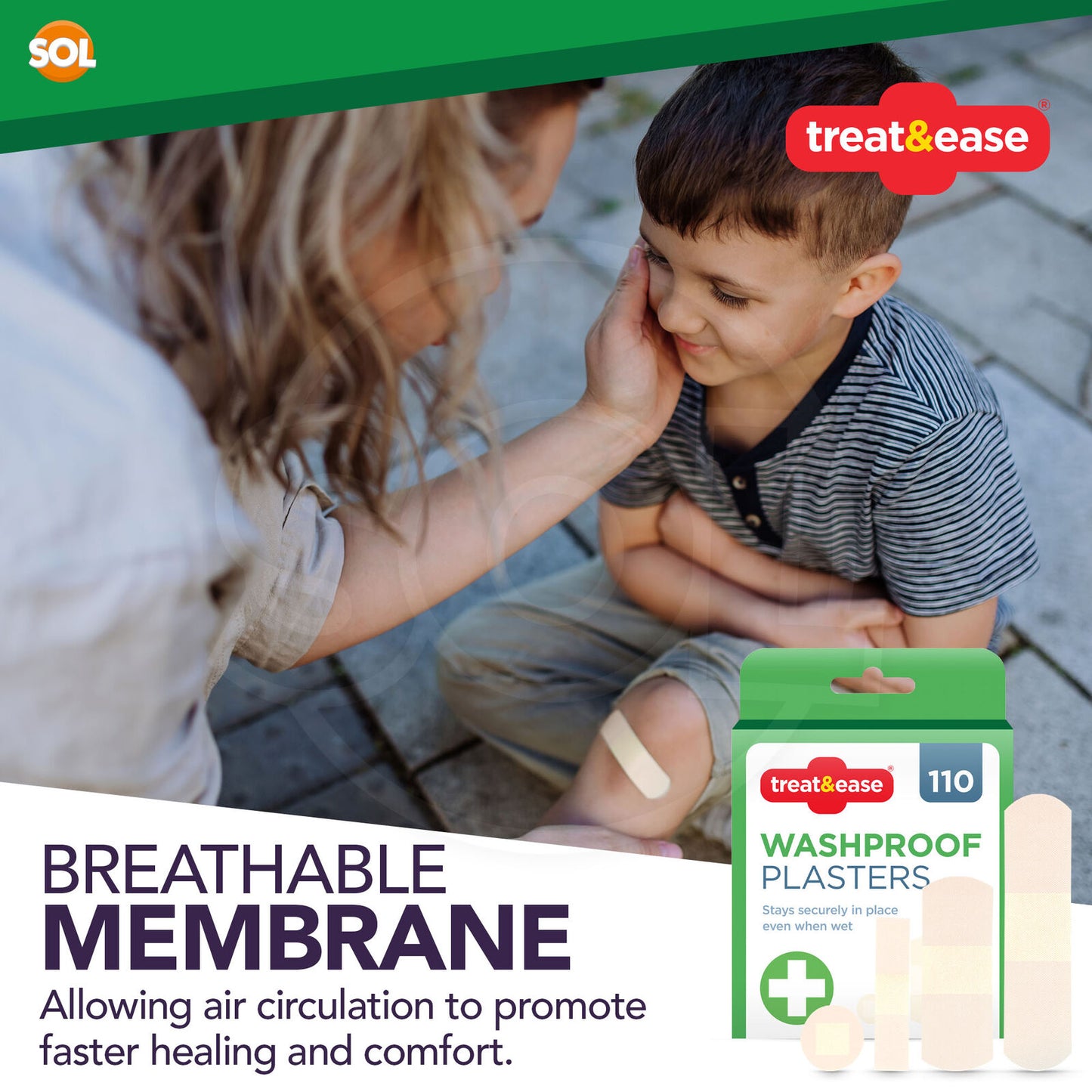 110 Assorted Washproof Plasters Waterproof Breathable Adhesive First Aid Healing